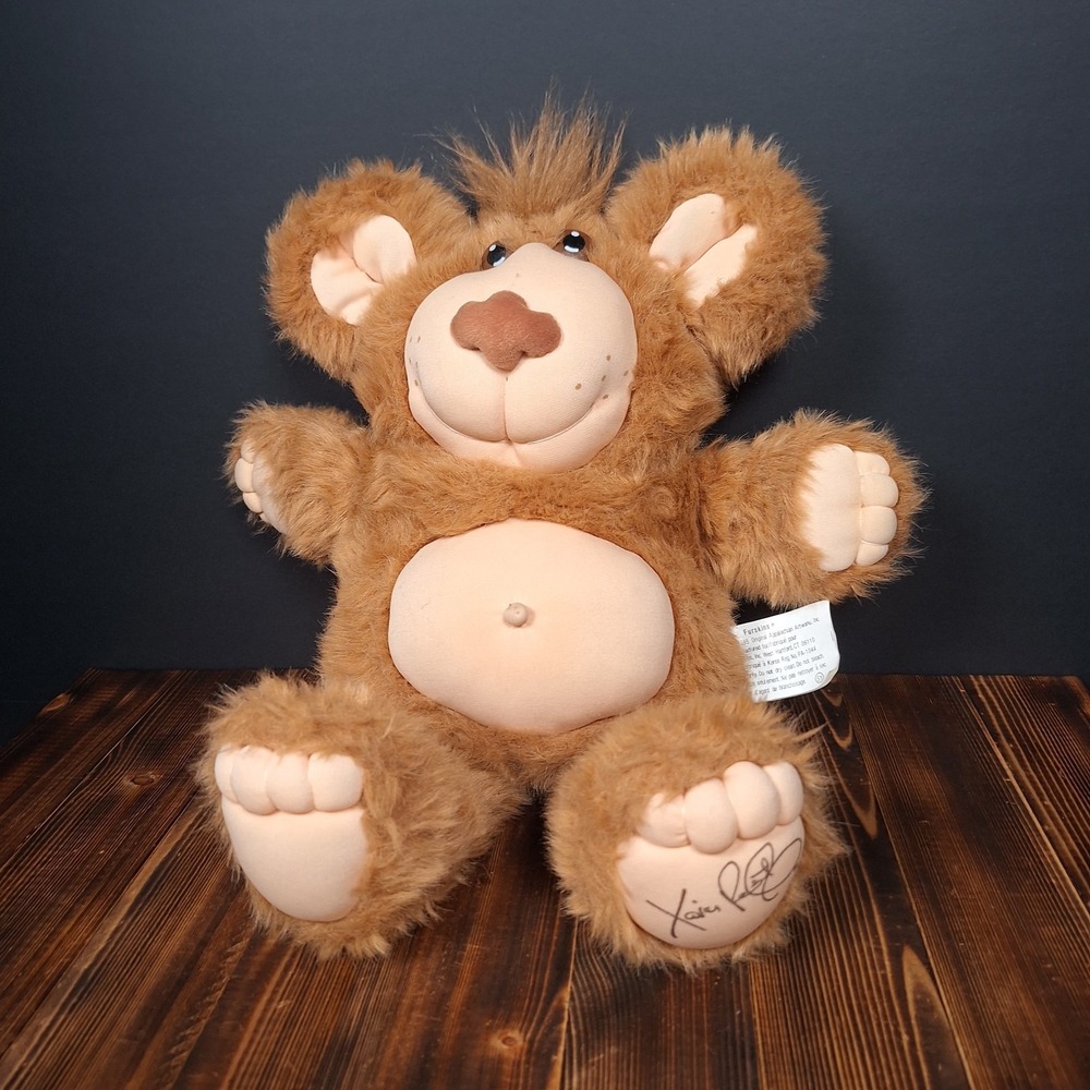 1985 Furskins Thistle Bear Cabbage Patch Kids Plush Xavier Roberts Brown